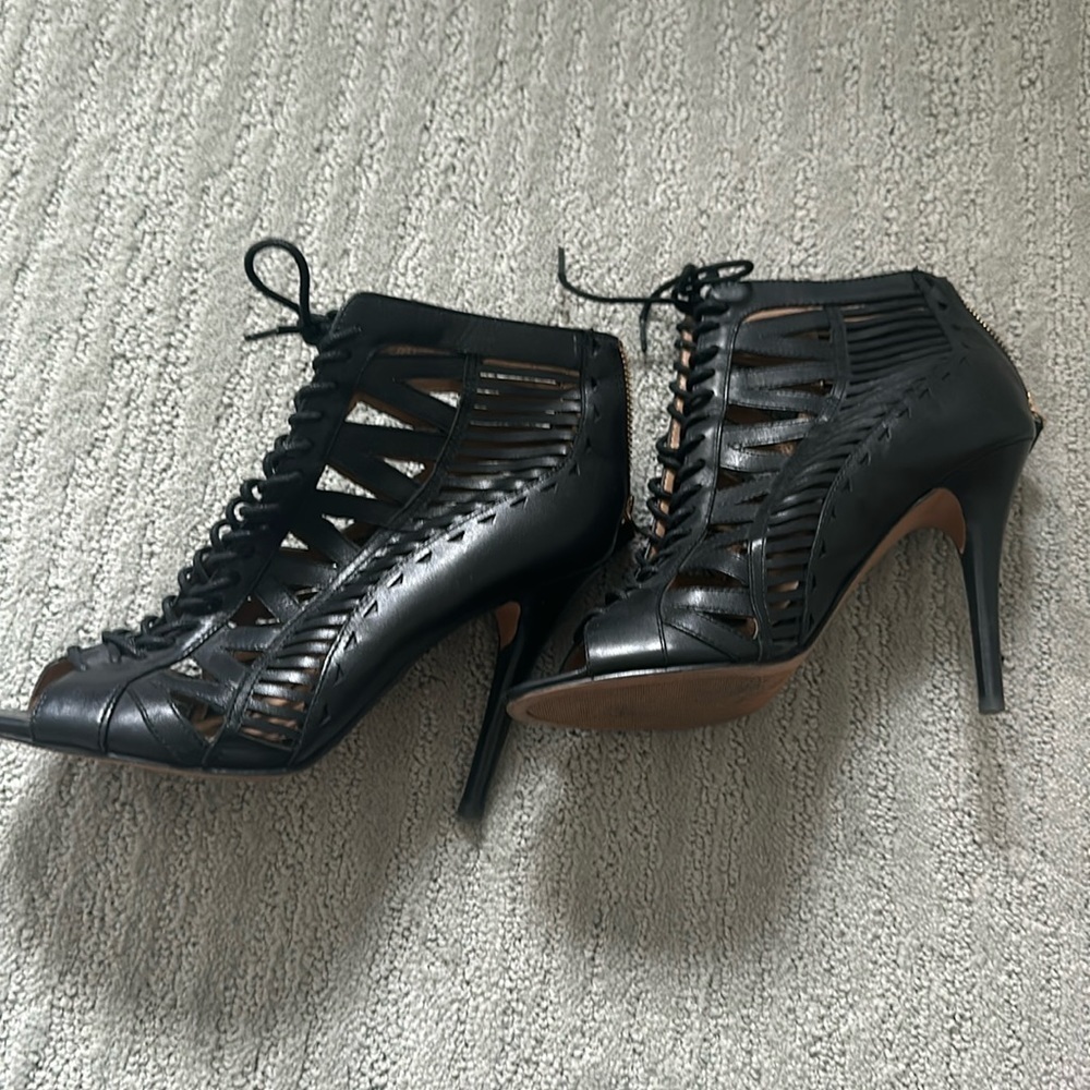 Black Lace Up Booties​​​​​​​​